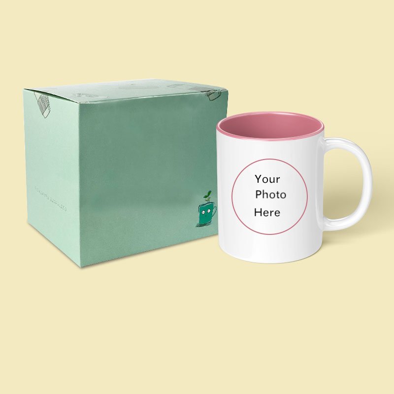 Custom Printed Pink Interior Color Mug