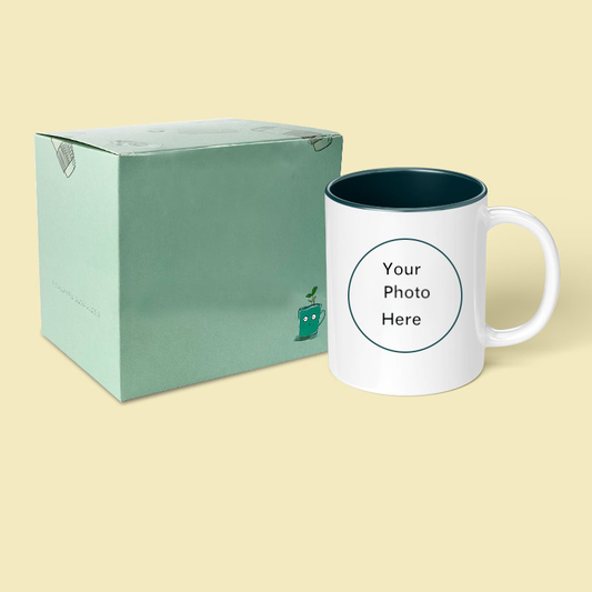 Custom Printed Dark Green Interior Color Mug