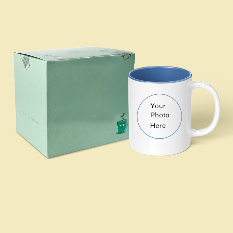 Custom Printed Light Blue Interior Color Mug